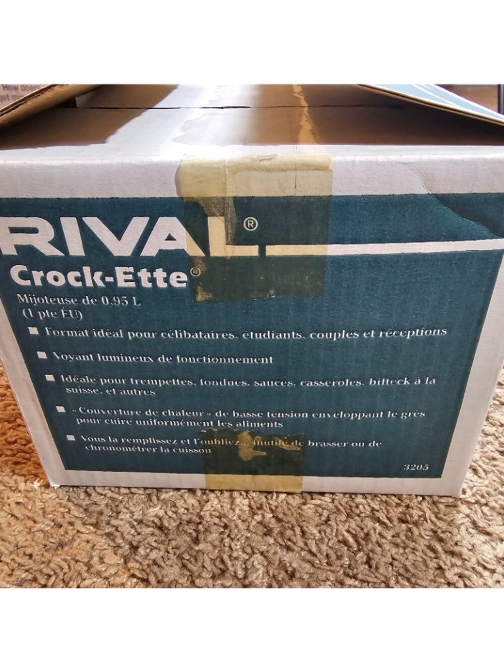Vtg Rival Crock-Ette 1 Quart Slow Cooker 3205 Grapevine Green Stoneware w/ Box - Picture 11 of 12